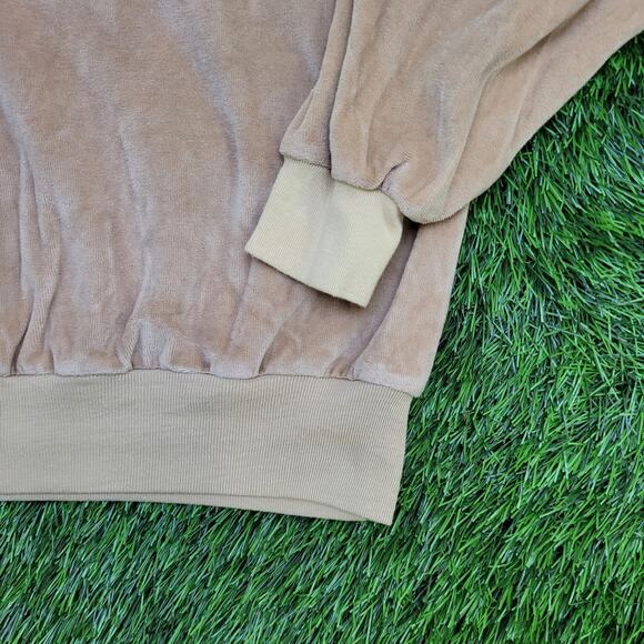 Vintage 80s MOD Velour Sweater Womens XL 22x24 Beige - Picture 4 of 10